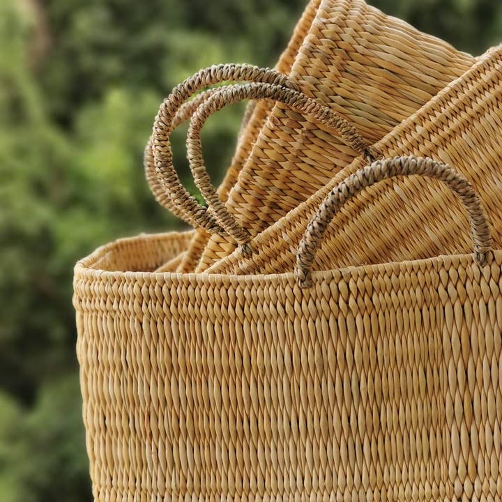 craftberber - Wholesale Basket - Handcrafted Reed Baskets with Sturdy Handles, Reed Baskets2