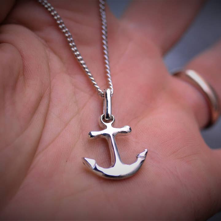 Colar âncora de prata esterlina por atacado de RoxyLab