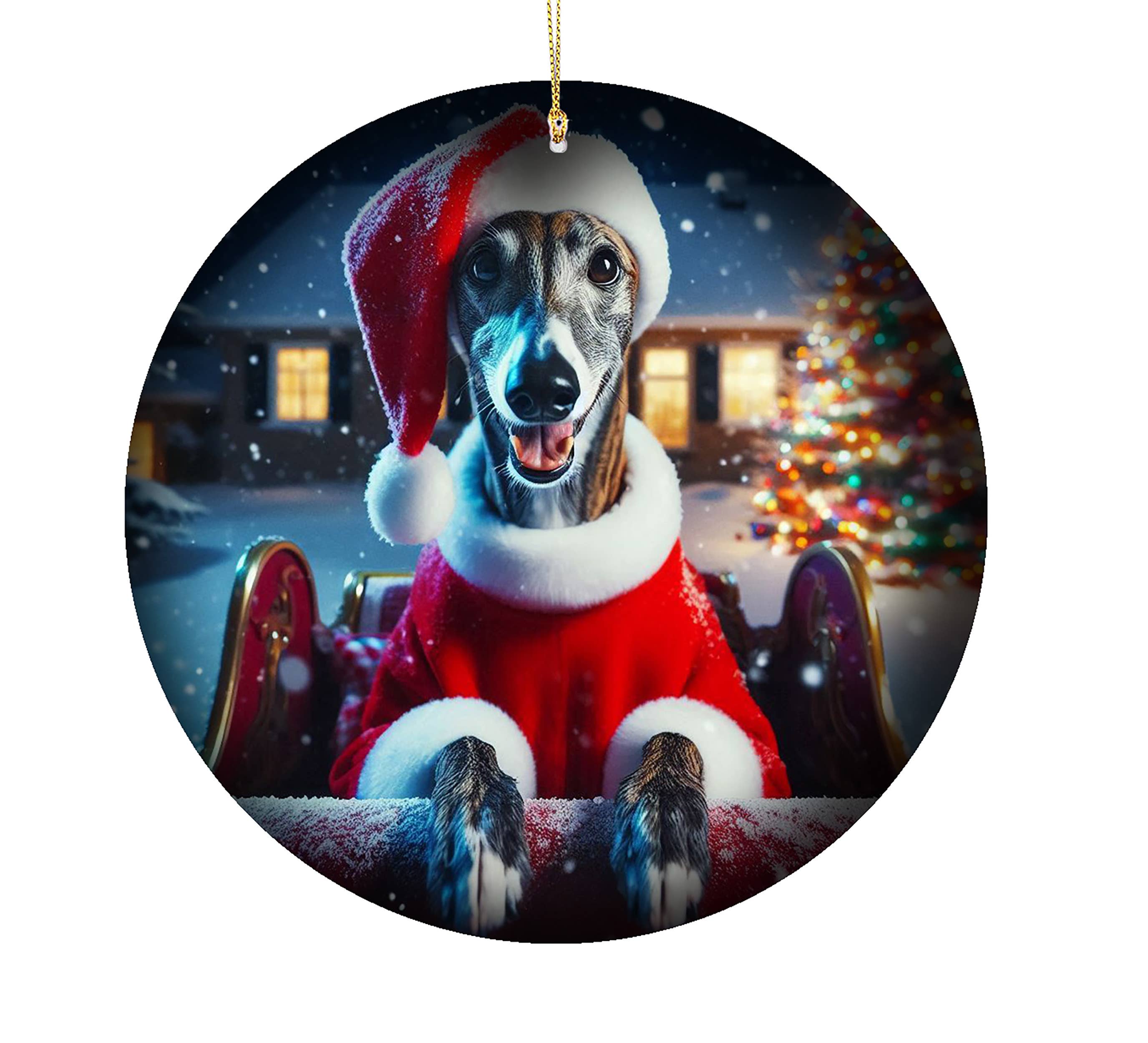 Best of Breed Products - Wholesale Christmas Decoration - Greyhound Brindle -Christmas Porcelain Ornament