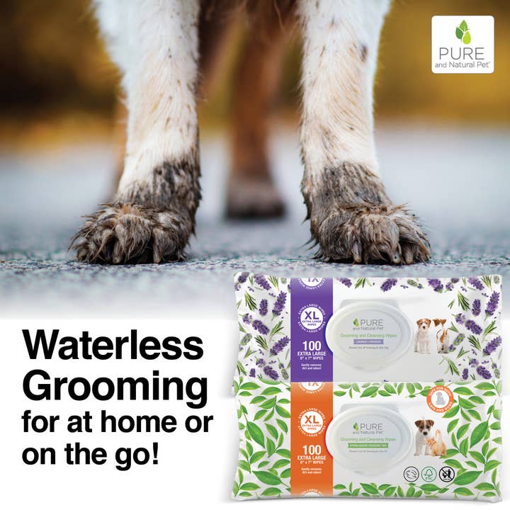 Pure and Natural Pet - Wholesale Pet Grooming Aid - Dog - Grooming & Cleansing Wipes for Dogs & Cats - Scented