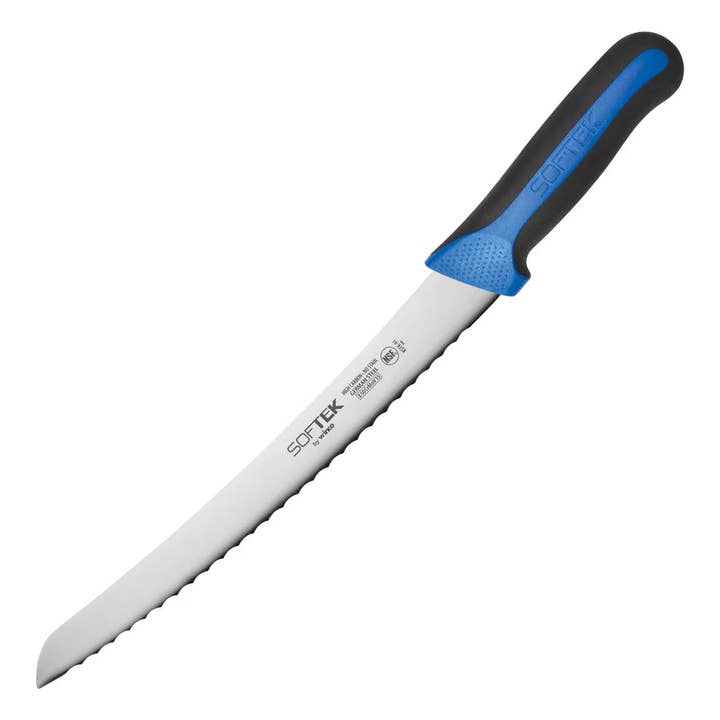 EcoQuality - Wholesale Kitchen/Utility Knife - KSTK-91, 9-1/2" Wavy Edge Curved Bread Knife Soft Hdl SofTek, EA