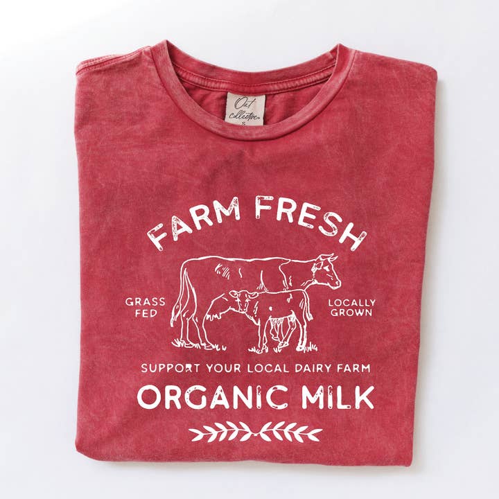 FARM FRESH ORGANIC MILK Plus Mineral Graphic Top and other Purchase Wholesale jersey milk. Free Returns & Net 60 Terms on Faire trending on Faire.