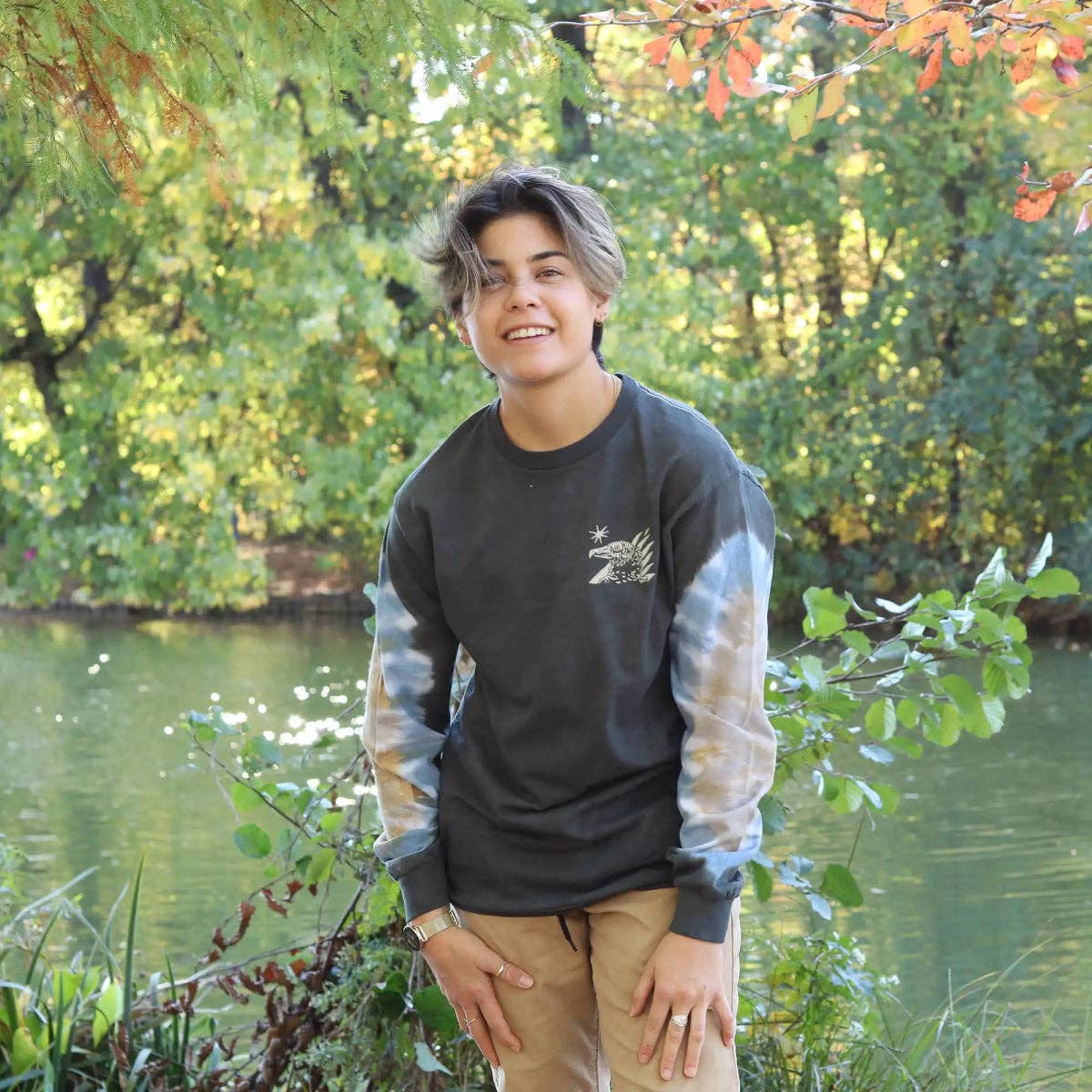 Pepper Black Vulture Long Sleeve Tee for wholesale on Faire1