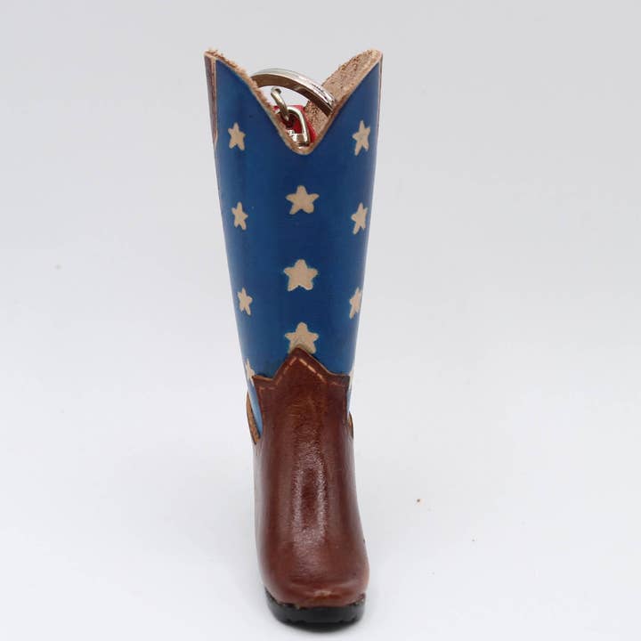 Sunflower Handmade leather inc - Wholesale Keychain - Unisex - Handmade leather American Flag cowboy boots keychain1