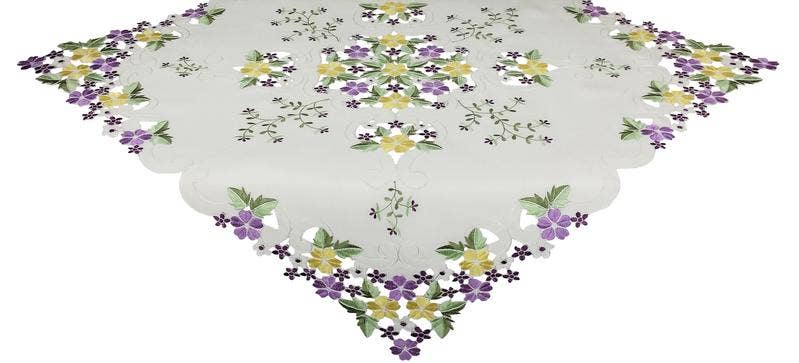 Xia Home Fashions & Manor Luxe – Engroshandel Dug – 34 „X 34" Fancy blomster bordplade1