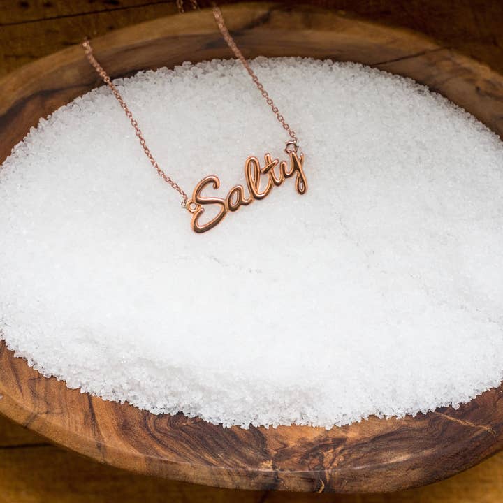 Delicacies Jewelry - Wholesale Pendant/Charm Necklace - Salty Necklace, Rose Gold Plated, The Salty Collection, Inspired By Morton Salt - Every Purchase Fights Hunger!4