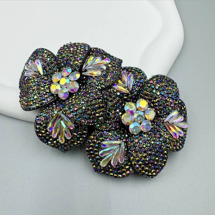 Grey Floral Rhinestone Hair Beret L4777 for wholesale on Faire6