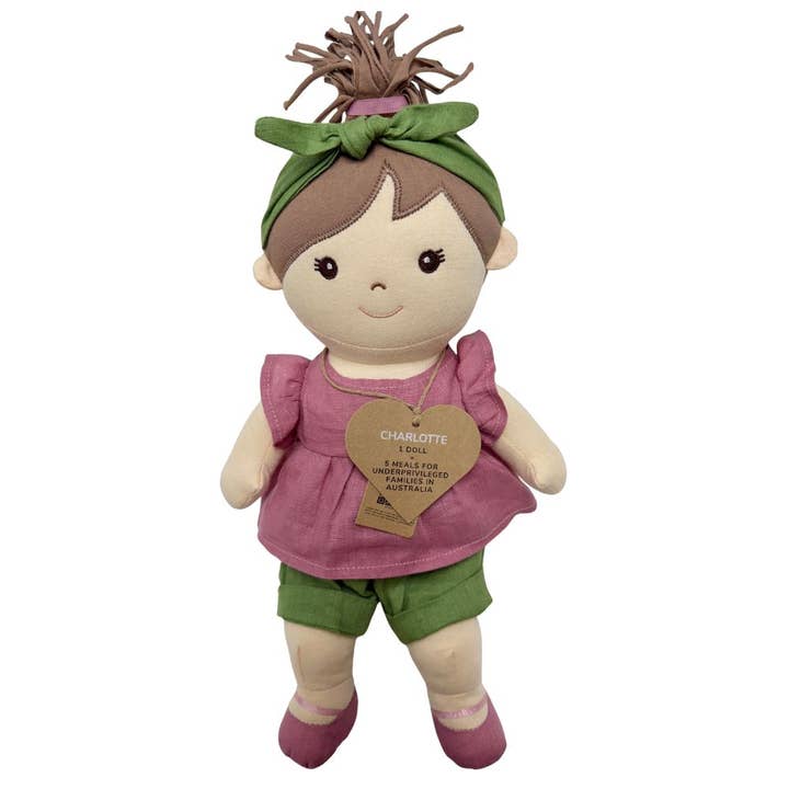 Charlotte Rag Doll = Meals for Underprivileged for wholesale by The World of Good
