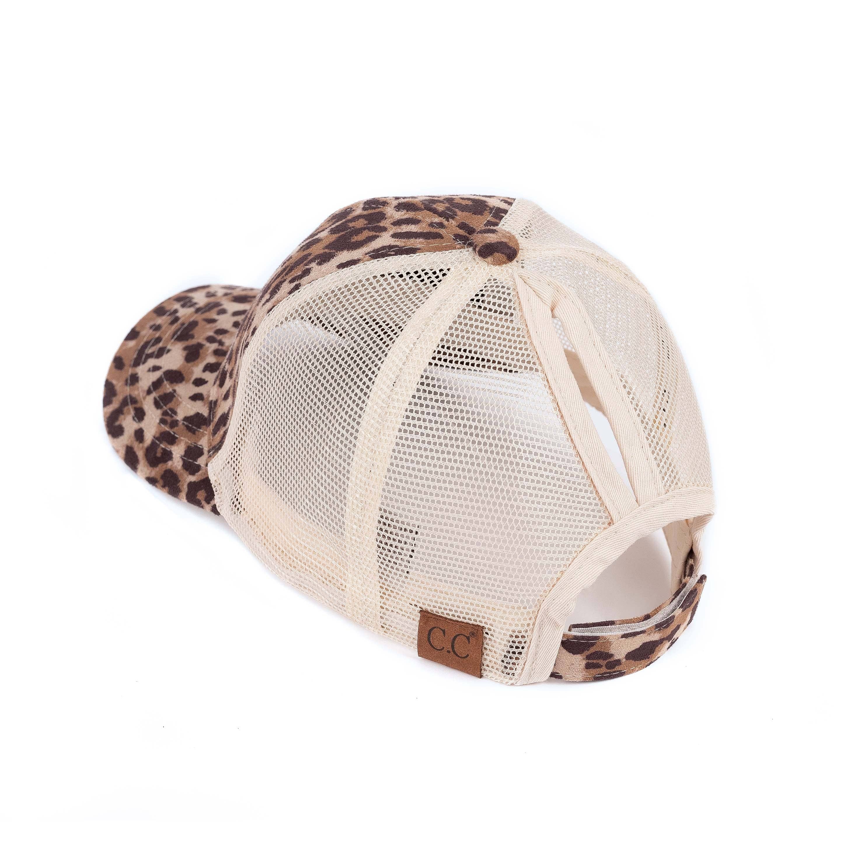 Truly Contagious - Wholesale Ponytail Cap - Women's - CC Faux Suede Leopard Hat ( BT-44 ) (BT-777)2