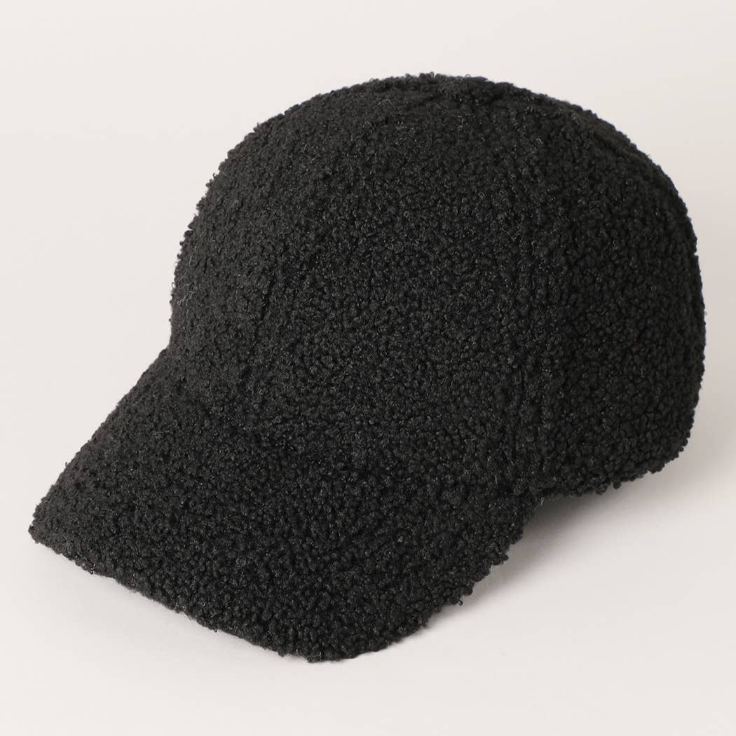Fashion City - Wholesale Baseball Cap - Women's - Solid Colored Faux Sherpa Baseball Cap2