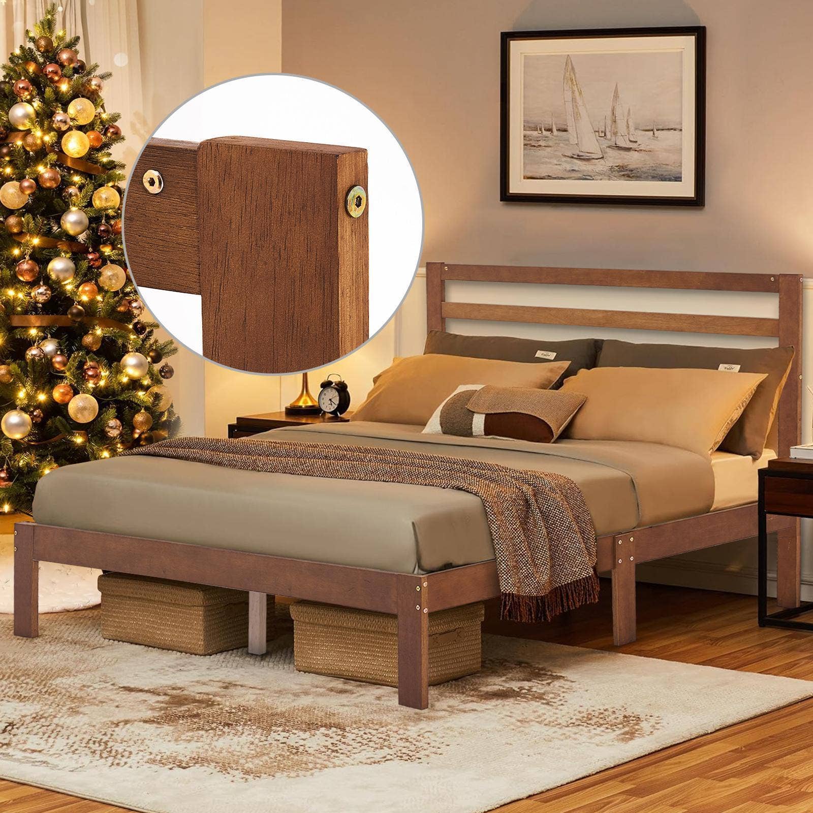 OUVR - Wholesale Bedroom Furniture - Queen Bed Frame, Platform Bed Frame with Headboard, Bed Fram8