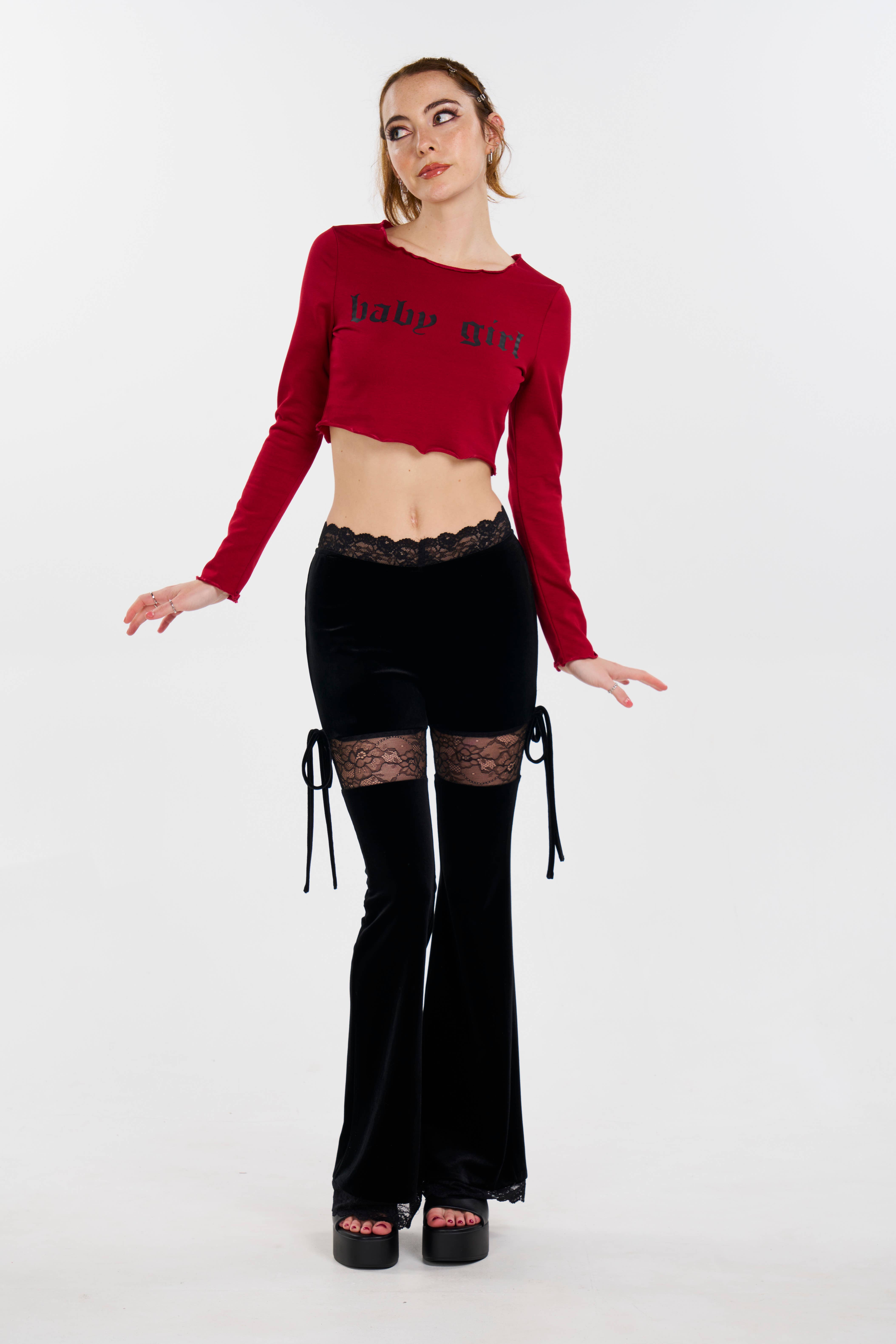 Pretty Damage – wholesale Pants – Women's – Pretty Monster Velvet Pants3