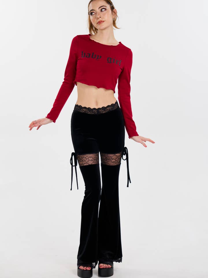 Pretty Damage - Wholesale Pants - Women's - Pretty Monster Velvet Pants3