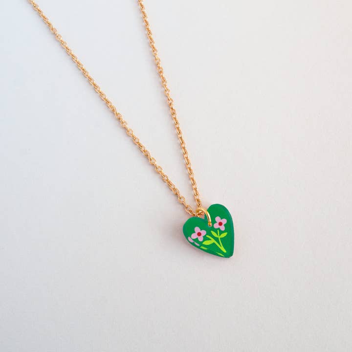 Natalie Lea Owen – Handmade Jewellery & Greeting Cards - Wholesale Pendant/Charm Necklace - Heart Floral Charm Necklace | Mother's Day Gift Jewellery1