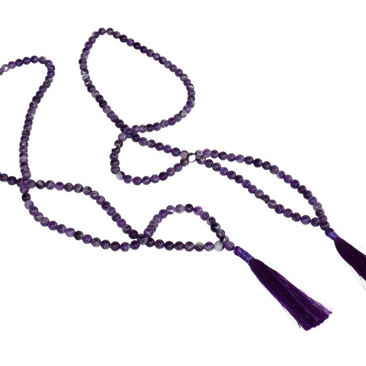 Soothing Crystals - Wholesale Prayer Beads Necklace - Gemstone Mala | Amethyst | 108 Prayer Beads Mala | Jap Mala