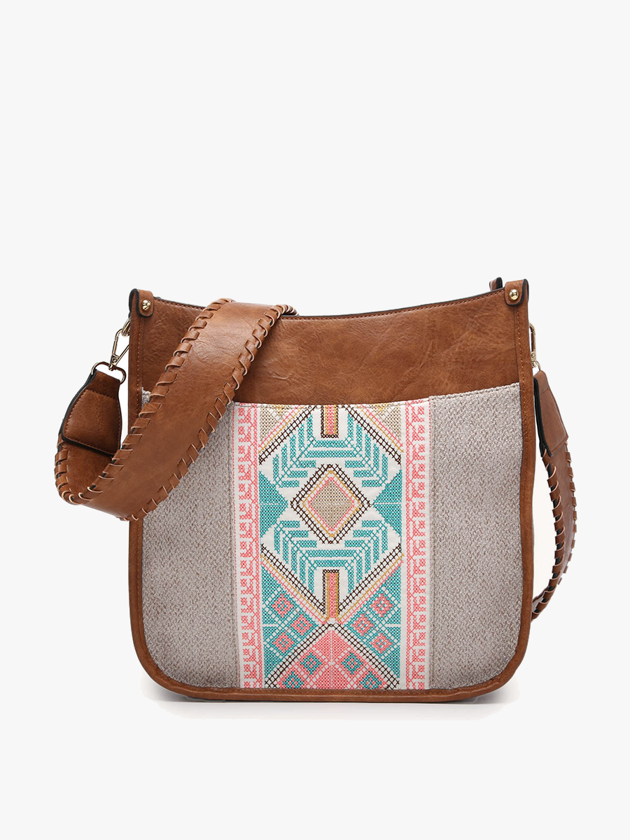 Jen & Co. - Wholesale Crossbody Bag - Women's - M1977TRB Chloe Tribal Crossbody w/ Guitar Strap1