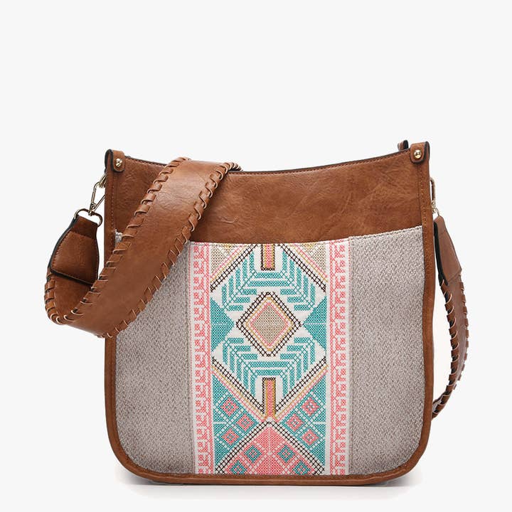 Jen & Co. - Wholesale Crossbody Bag - Women's - M1977TRB Chloe Tribal Crossbody w/ Guitar Strap3