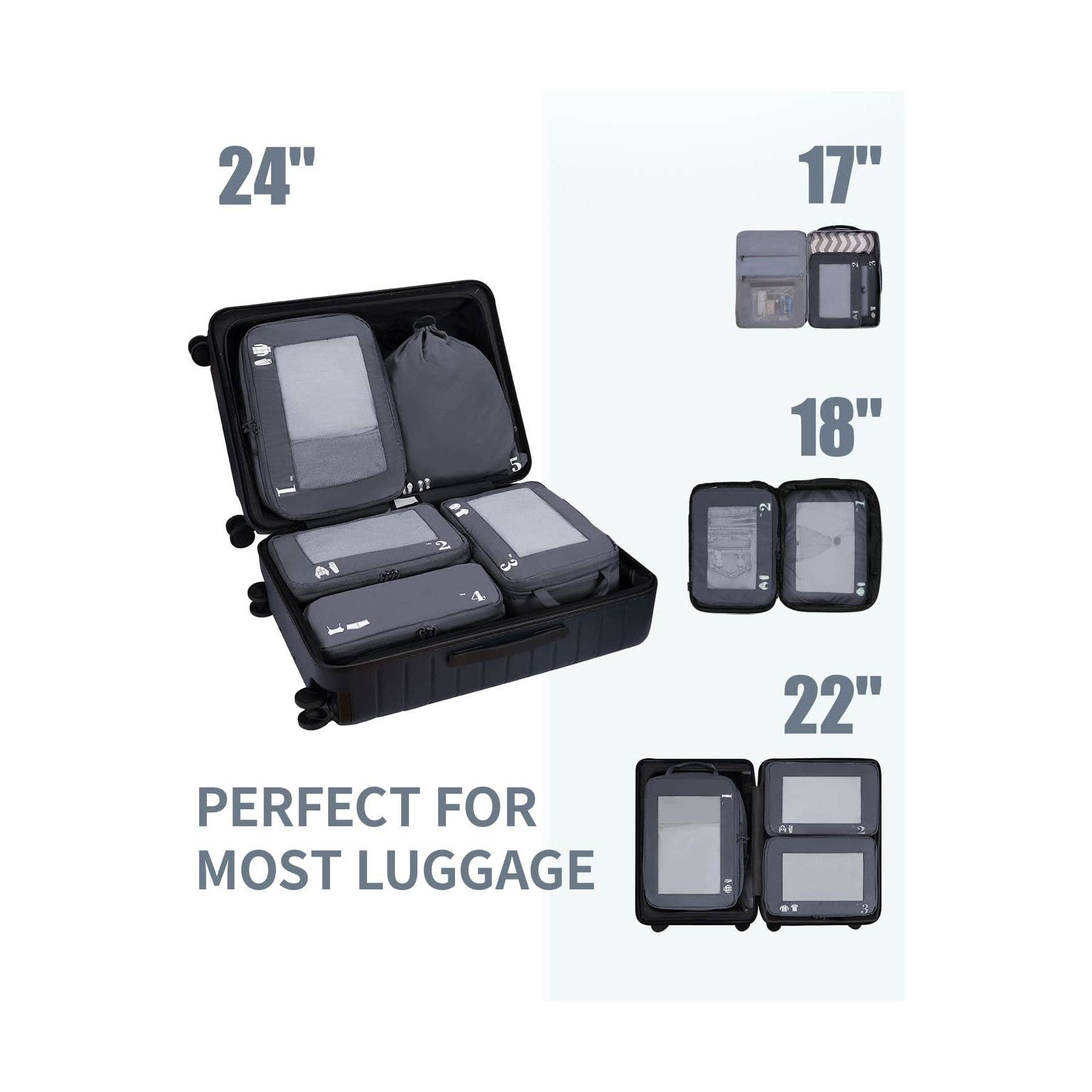 NARWEY INC - Wholesale Packing Cube - 5 Set Compression Packing Cubes for Suitcases Organiser Bags33