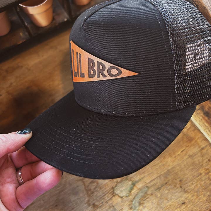 Left Grain - Wholesale Kids Hat - Kids - Big Bro and Lil Bro Pennant Leather Patch Kids Hat6