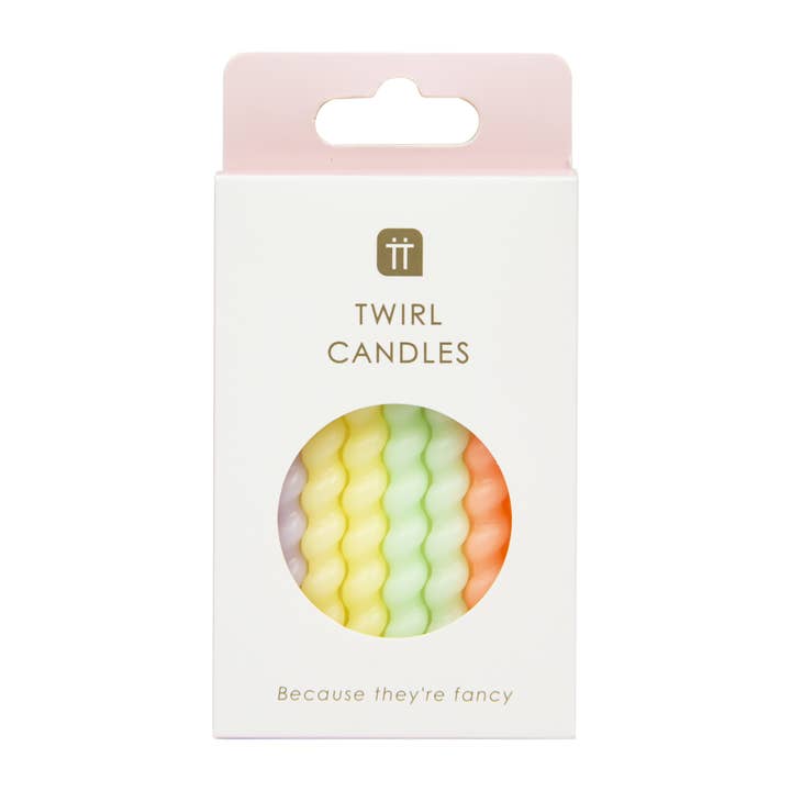 Talking Tables USA - Wholesale Cake Candle - Twisted Pastel Birthday Candles | 8 Pack | Birthday Party |