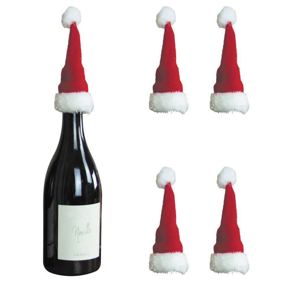 Tim&Puce Factory - Wholesale Christmas Decoration - SET OF 4 CHRISTMAS HATS FOR BOTTLES0