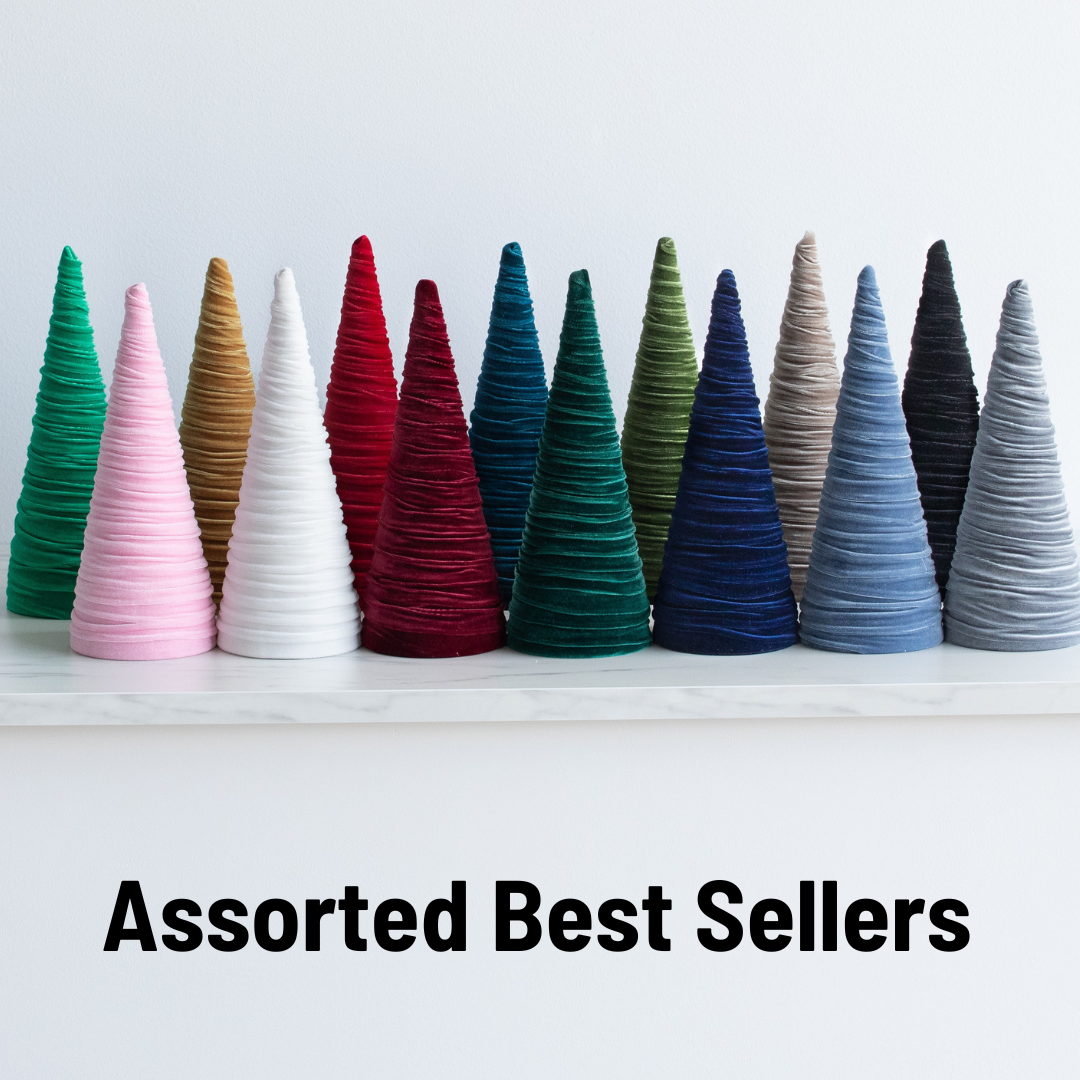 Your Heart's Content - Wholesale Decorative Tabletop Object - Trees Velvet Large, Minimalist Mantel, Spring Tablescape0