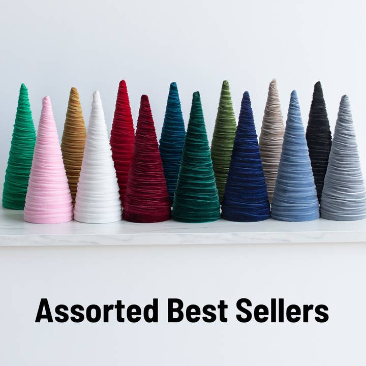 Your Heart's Content - Wholesale Decorative Tabletop Object - Trees Velvet Large, Minimalist Mantel, Christmas 2025 Table