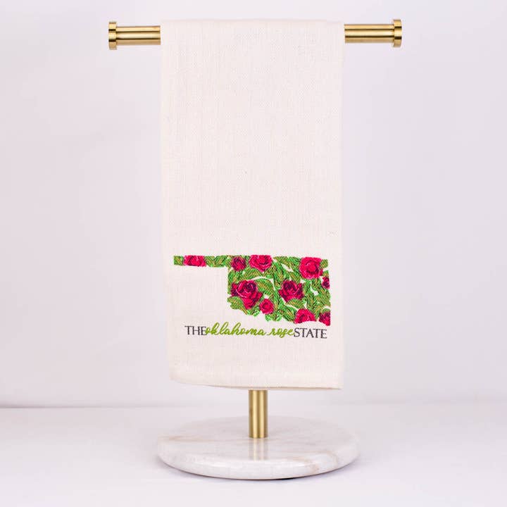 The Royal Standard - Wholesale Hand Towel - Oklahoma Rose Hand Towel Cream/Multi 20x28