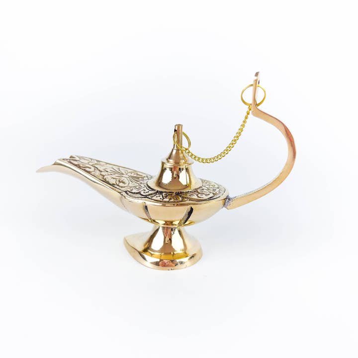 GREENROOTS USA LLC - Wholesale Decorative Tabletop Object - Solid Brass Aladdin Lamp 6"L ( Genie Lamp)3