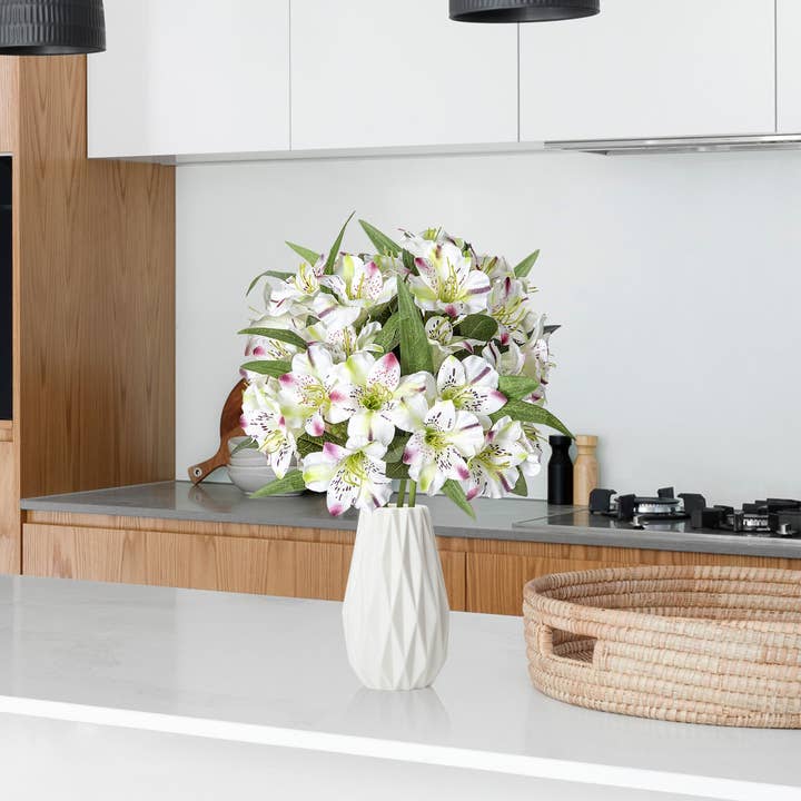 Grand Verde - Wholesale Artificial Flowers - Alstroemeria Silk Flowers Peruvian Lilies Bouquet, 4pcs24