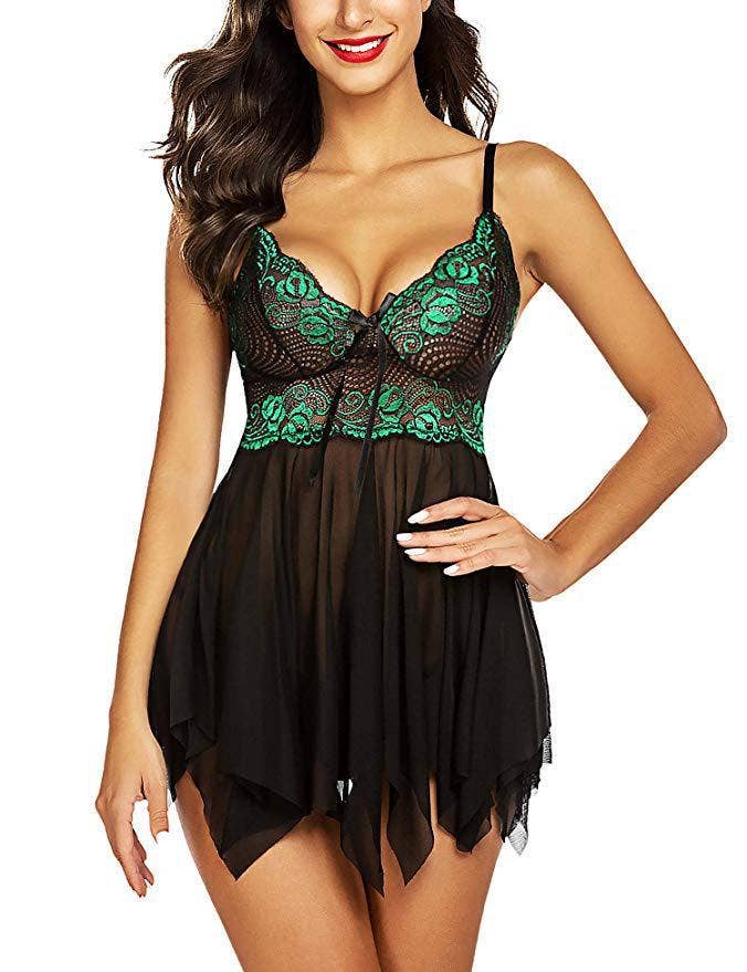 We-vibe - Wholesale Lingerie Set - Women's - Halter Mesh Nightgown Sexy Set13