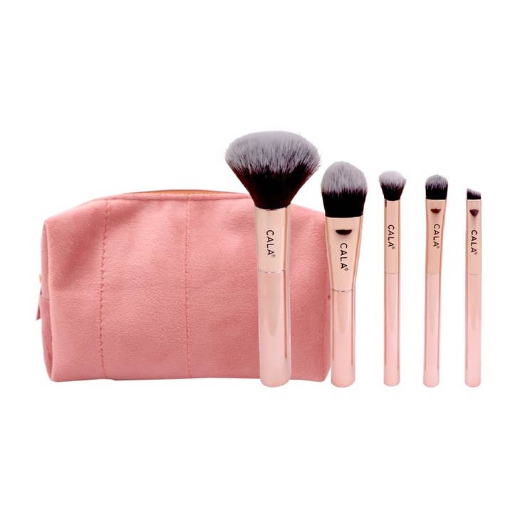 PINEAPPLE Beauty - Wholesale Makeup Brush Set - CALA 76861 Gingerbread Spice Mini Brush n Pouch Set - 6
