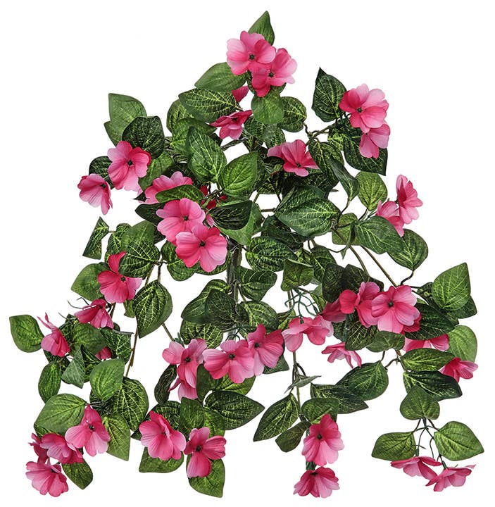 Will's Company - Wholesale Artificial Flowers - Artificial Hanging Impatiens Flower - Coral, Pink or White0