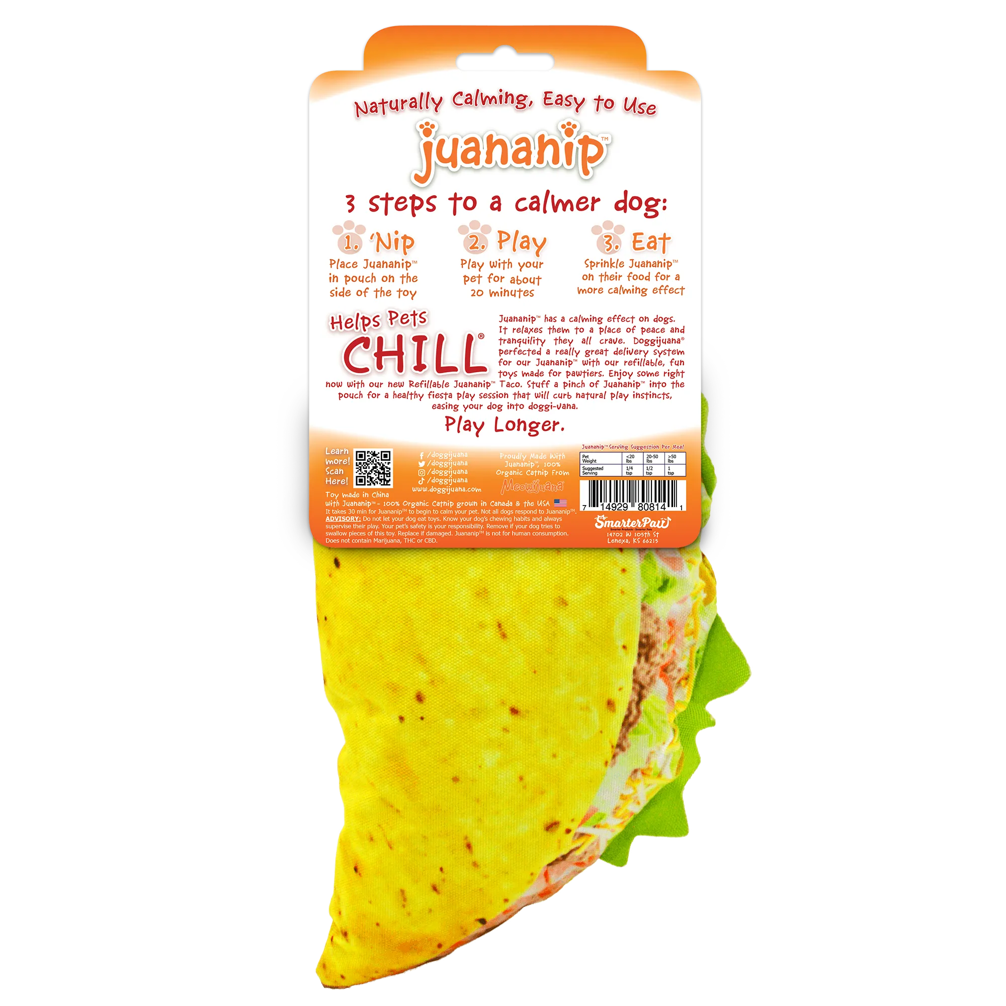 SmarterPaw | Meowijuana & Doggijuana – Großhandel Plüschtier – Hund – Doggijuana® Hol dir die Munchies Taco Nachfüllbares Hundespielzeug8