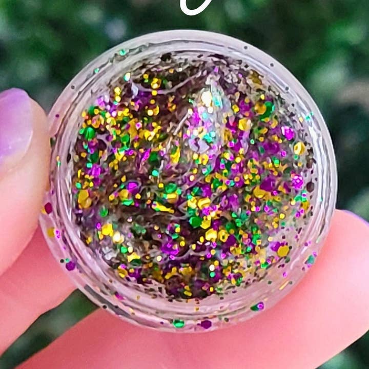 Mardi Gras Glitter Hair/Body Glitter Gel for wholesale by Johnny and June Tees