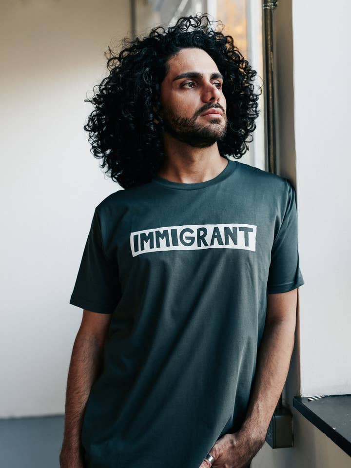 Dark Grey Immigrant T-shirt for wholesale by So Immigrant