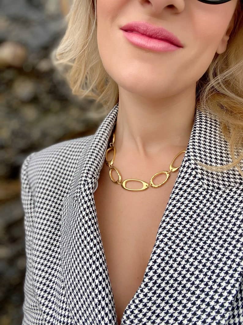 Christina Christi - Wholesale Link & Chain Necklace - Wide Chain Necklace, Gold Chain Necklace, Dainty Necklace2