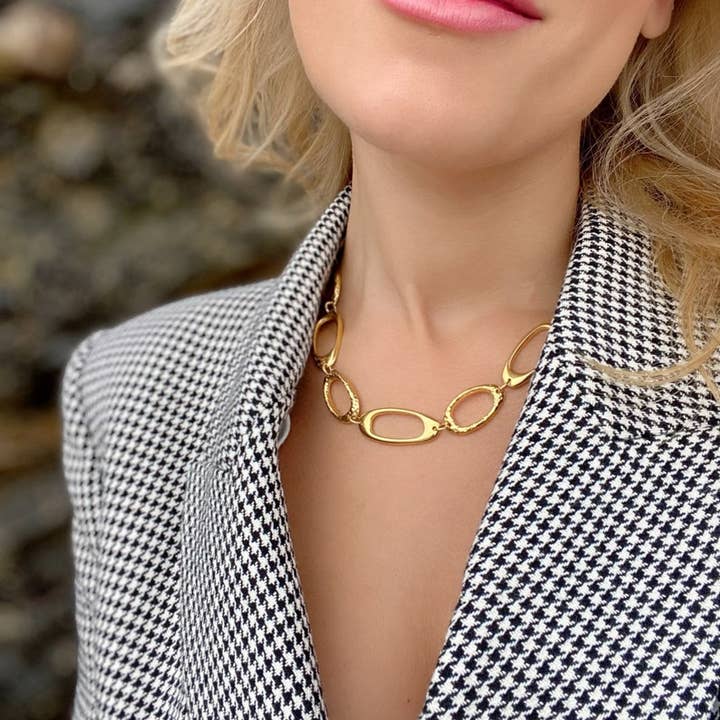 Christina Christi - Wholesale Link & Chain Necklace - Wide Chain Necklace, Gold Chain Necklace, Dainty Necklace2