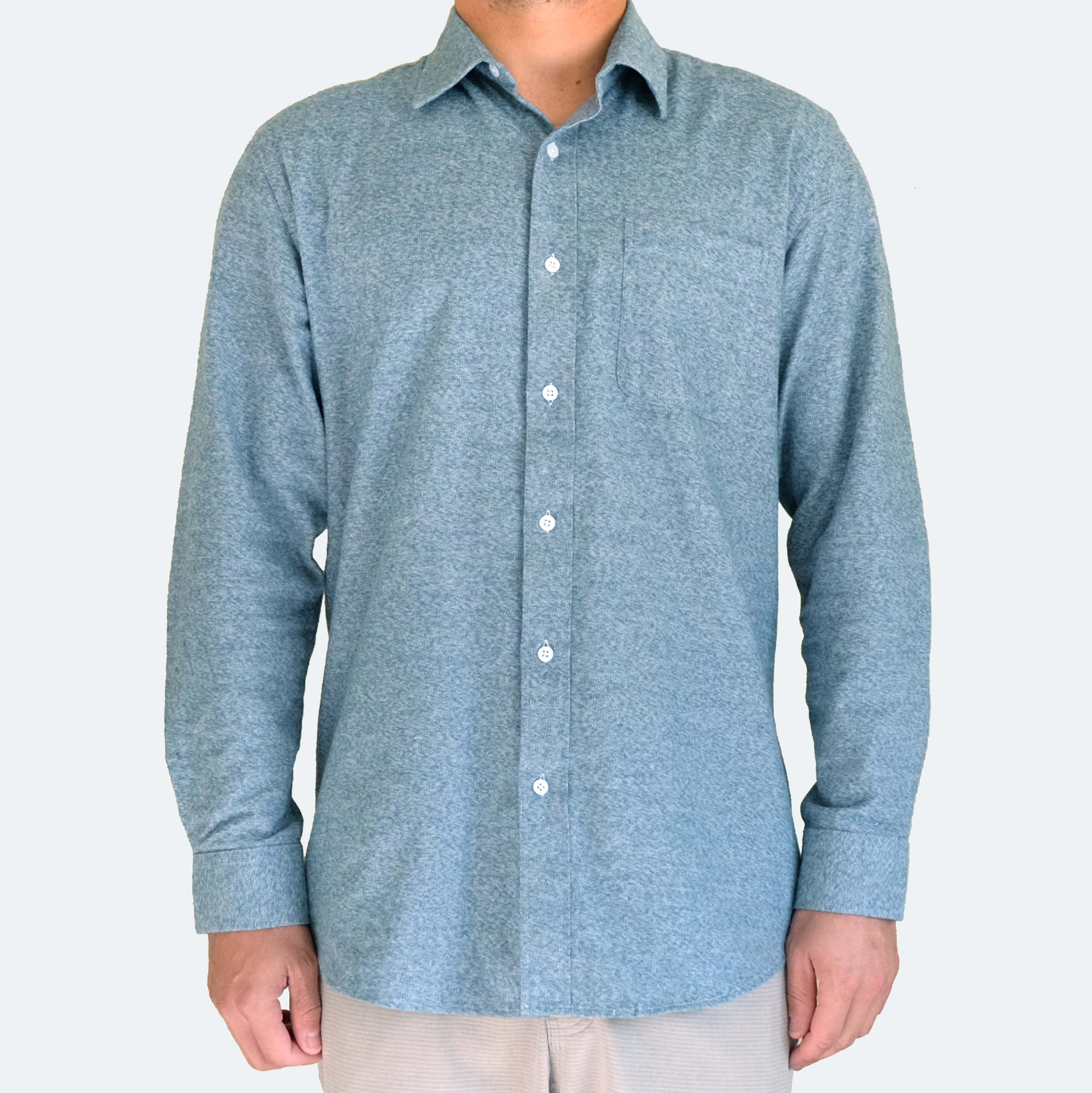 EKZO - Wholesale Button Down Shirt - Men's - Flannel Shirt Heather Opal1