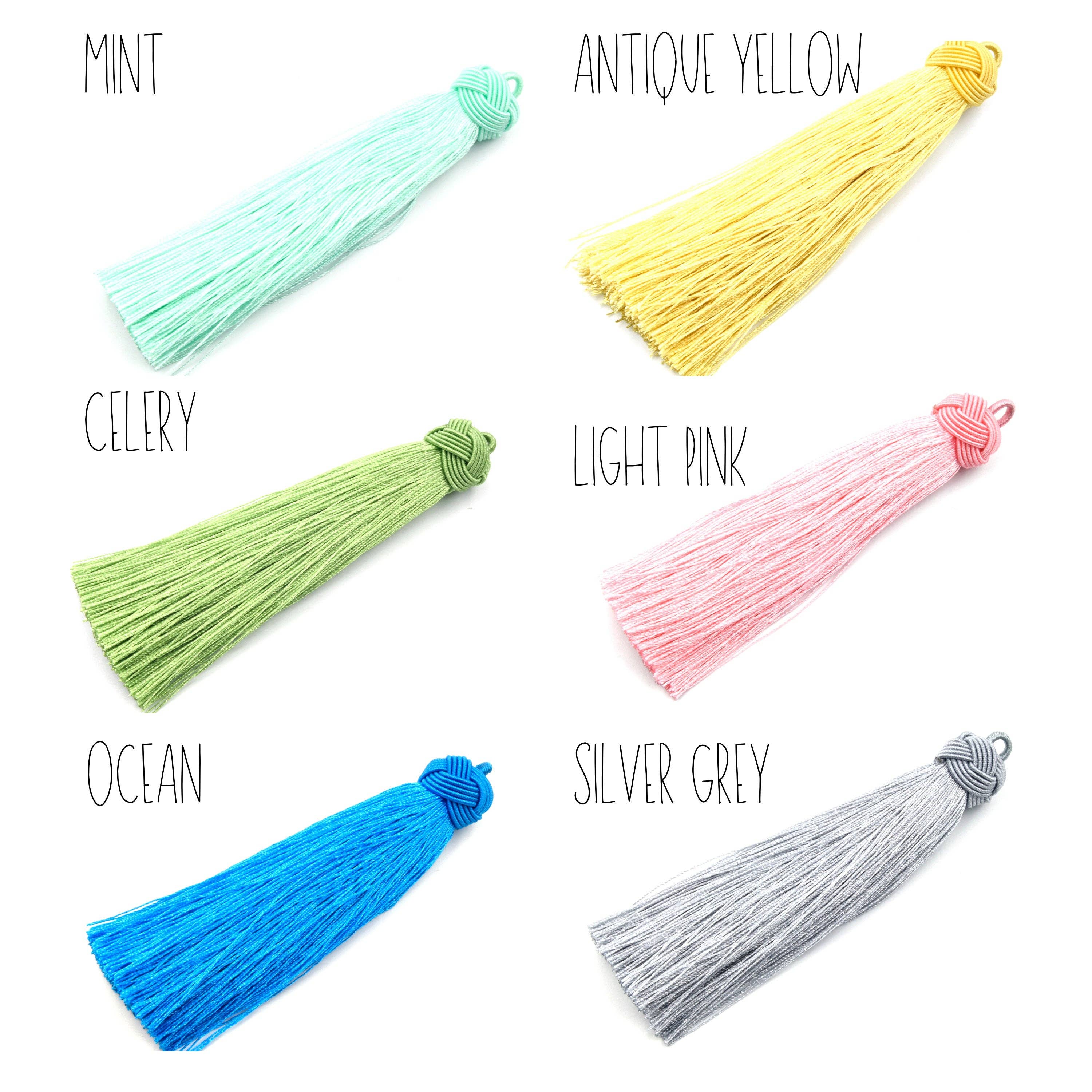 Only Beads - Wholesale Craft Supplies - Silk Tassels - 4 inch Knot Capped - Mala Bohemian Tassel4