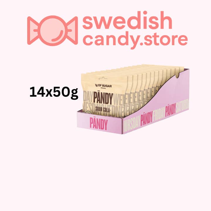 Swedish Candy-Pandy Sour Cola 14x50G Bags. 1g Sugar per Bag and other Purchase Wholesale limetto cola mix netto. Free Returns & Net 60 Terms on Faire trending on Faire.