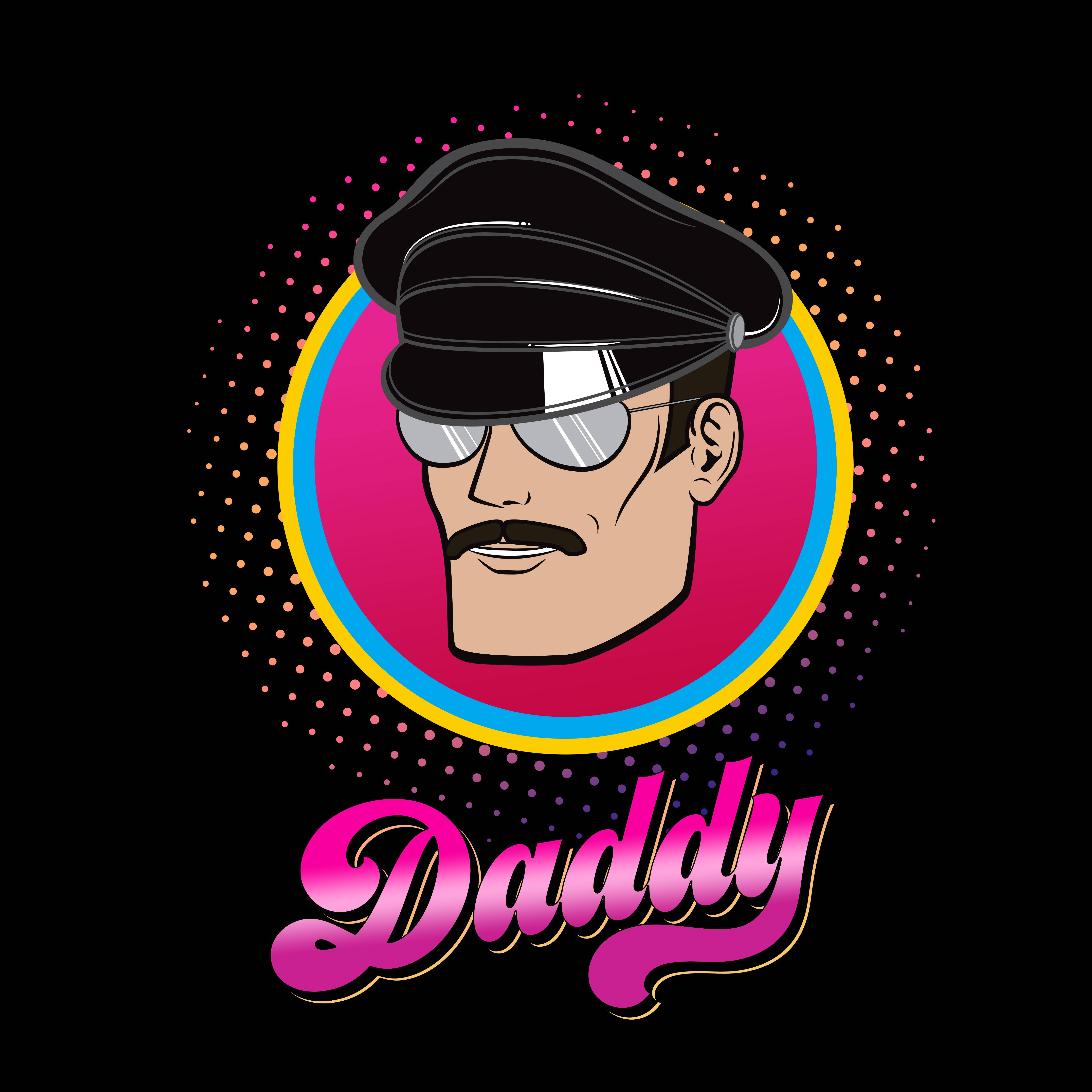 Peachy Kings / Kweer Cards - Wholesale Screen Printed T-Shirt - Men's - "Daddy" T-shirt (Gay Queer LGBTQ) - Black2