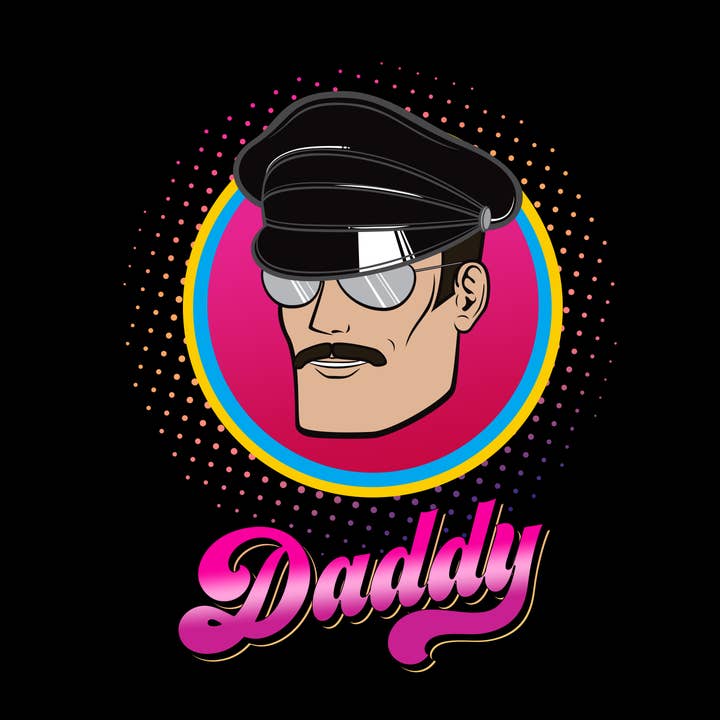 Peachy Kings / Kweer Cards - Wholesale Screen Printed T-Shirt - Men's - "Daddy" T-shirt (Gay Queer LGBTQ) - Black2