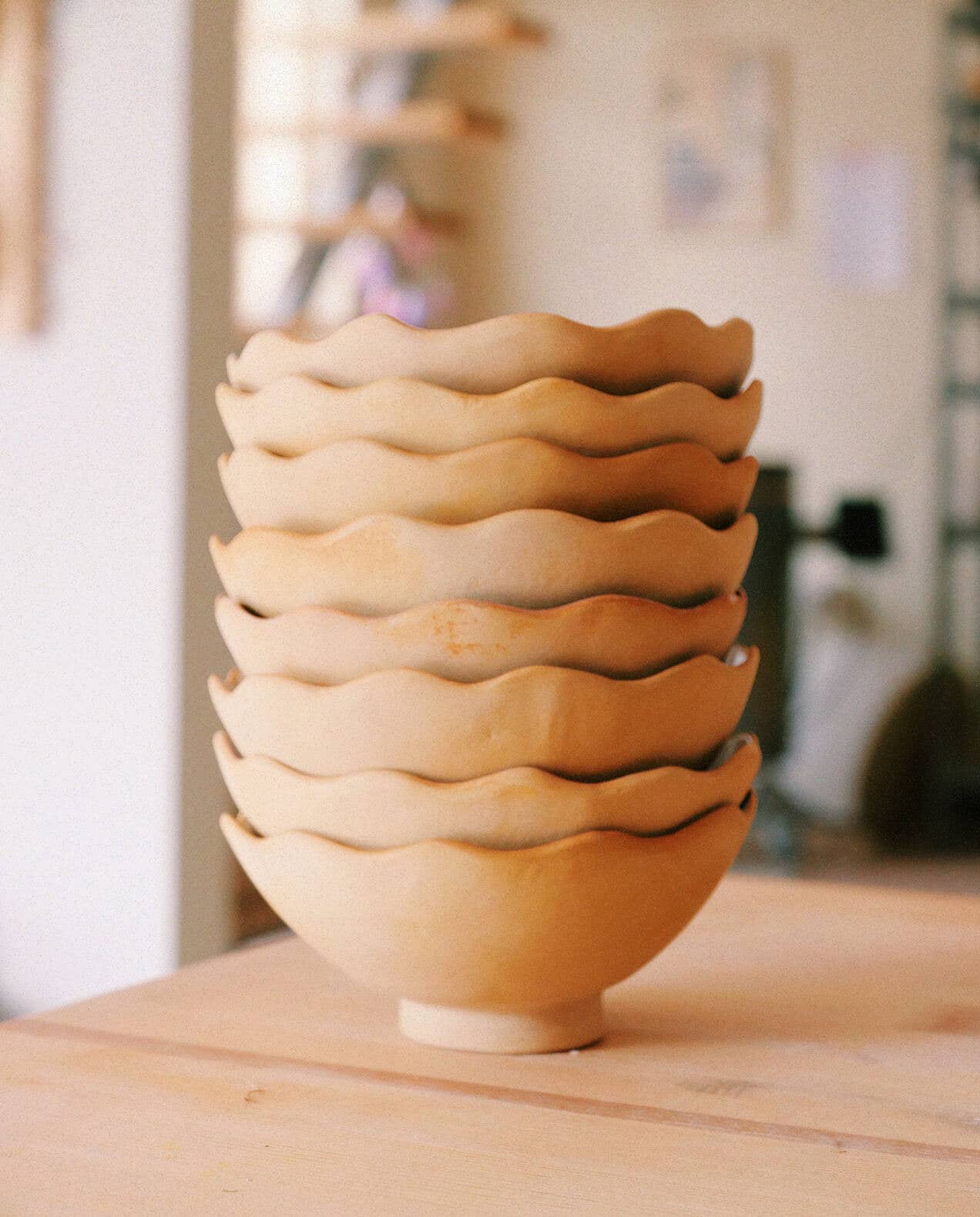 Ohyoko ceramics - Wholesale Serve Bowl - Handmade ceramic stoneware bowls with waves17