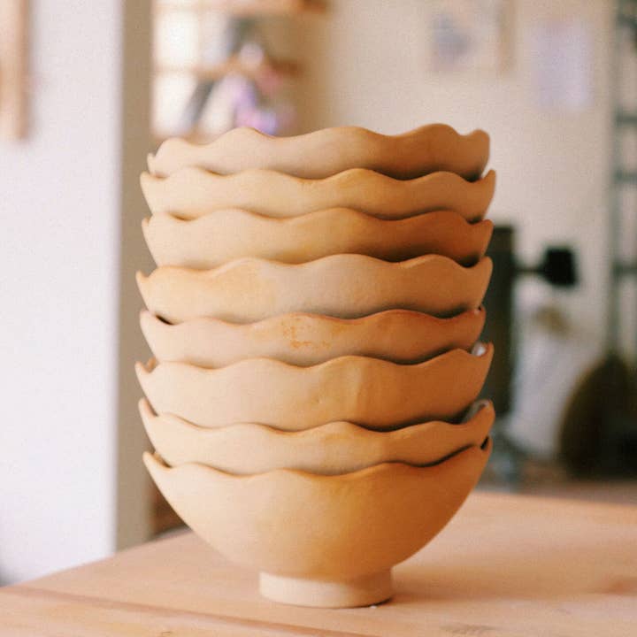 Ohyoko ceramics - Wholesale Serve Bowl - Handmade ceramic stoneware bowls with waves17