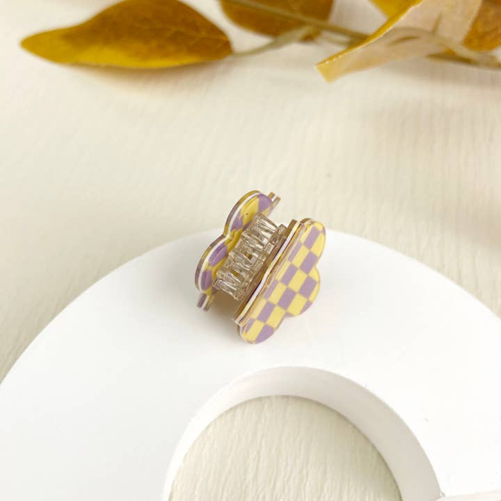 mildstyles - Wholesale Hair Clip - Women's - Mini Checkerboard Flower Hair Clip8