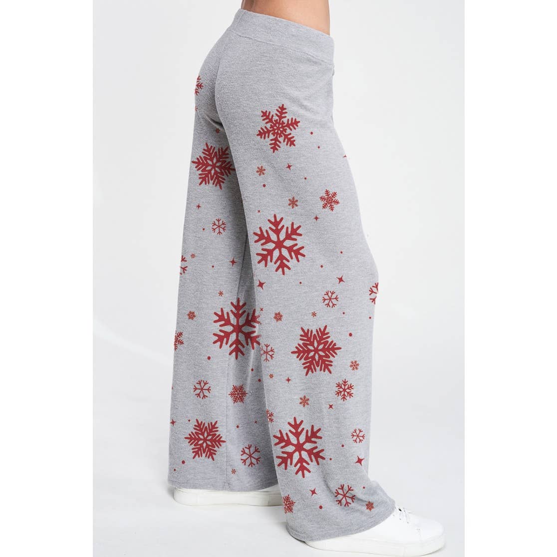 Phil Love - Vendita all'ingrosso Completo top e pantaloni (NON loungewear) - Donna - Set di abbigliamento da salotto in morbida spazzola Snowflake Allover12