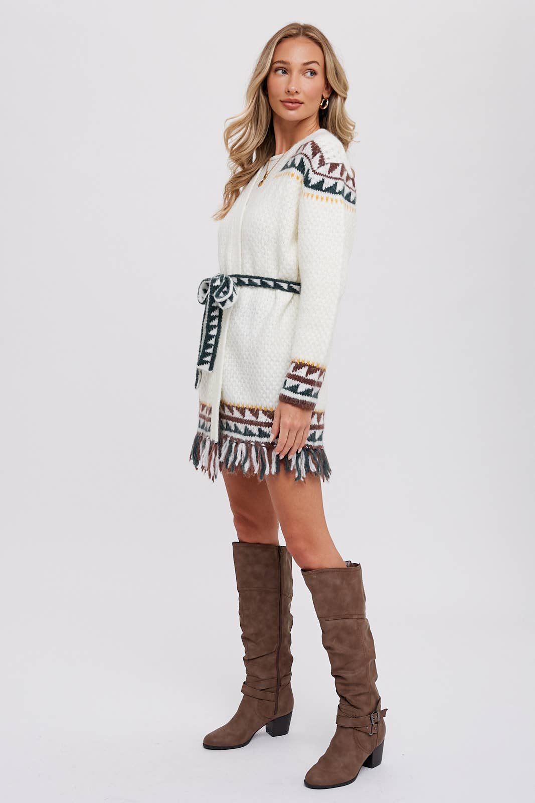 Bluivy – wholesale Cardigan – Women’s – AZTEC PATTERN BELTED CARDIGAN19