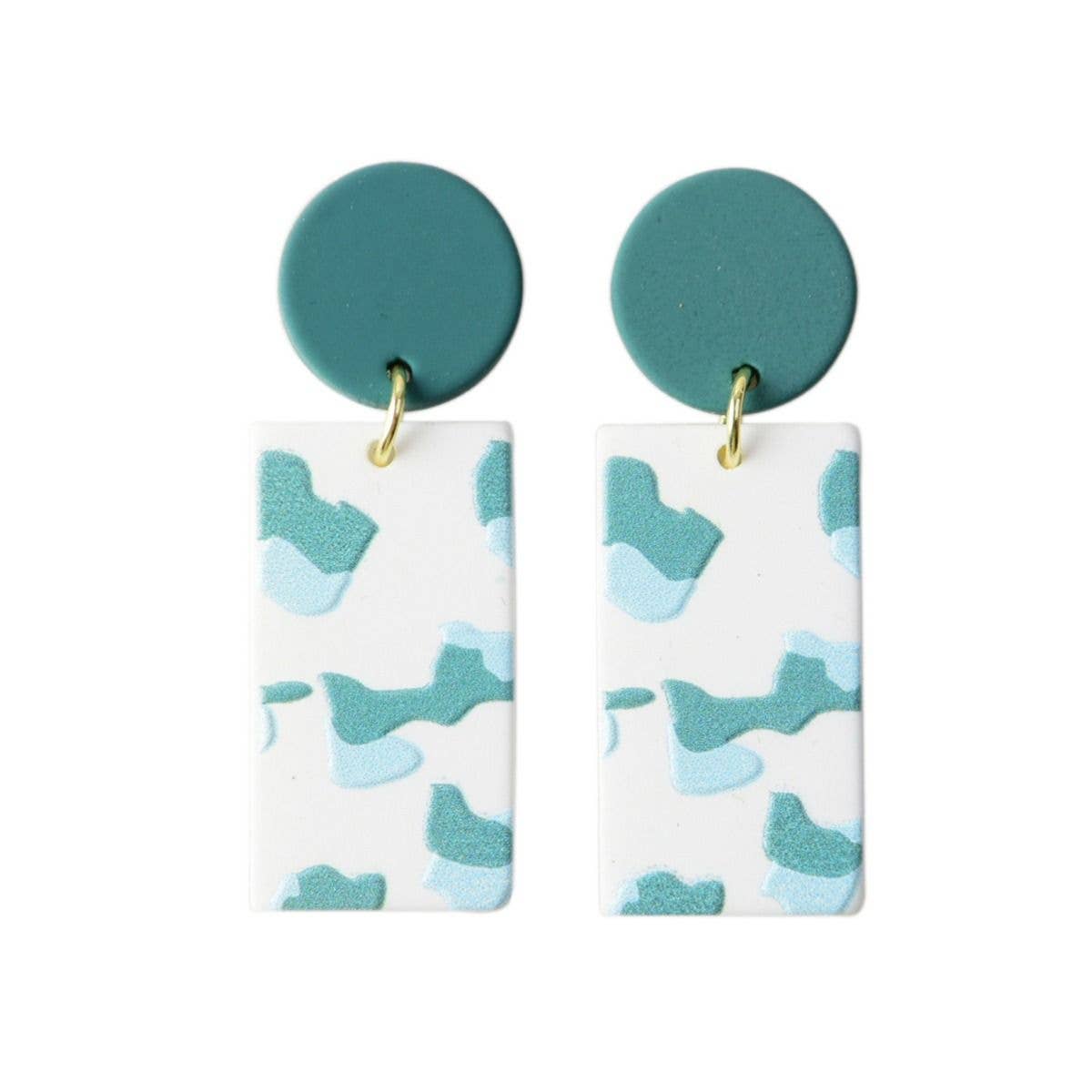 Status Collections - Wholesale Dangle earrings - Teal /Blue Resin Earrings0