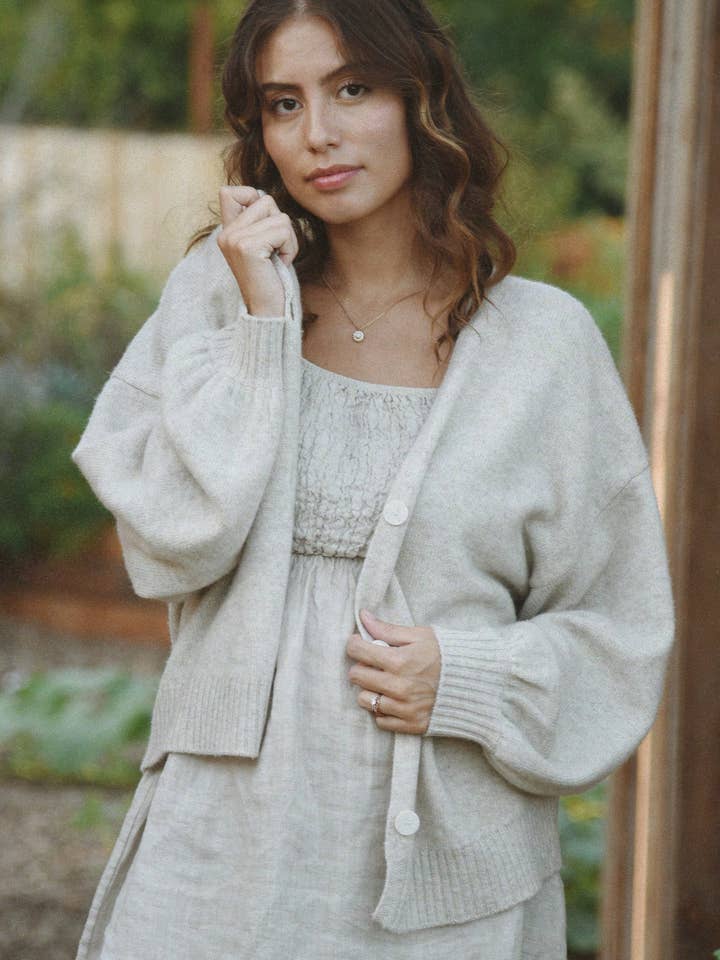The Cashmere Yaya Cardigan // Moon for wholesale by Beachwood The Label